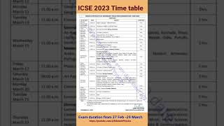 ICSE released exam date sheet 2023 | Time table ICSE 2023