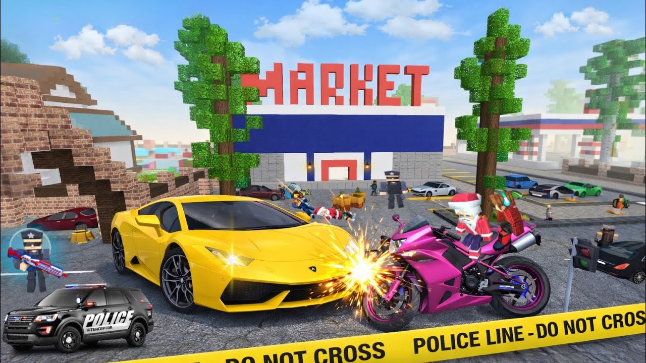 School Party Craft – SHOCKING Police Bike CRASH Near Market! Speeding Car SMASHES It 😱🔥