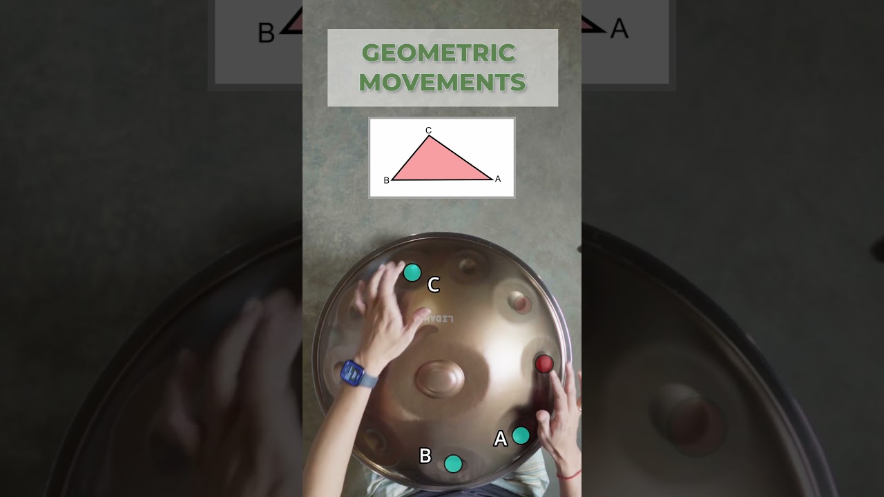 Geometric movements on the handpan.