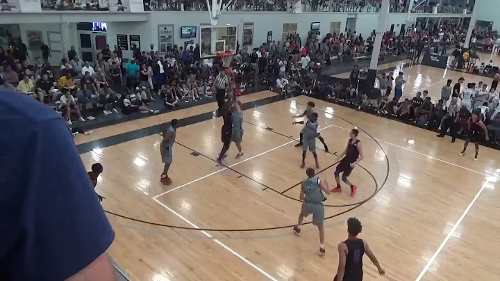 Noah Polke #23 Grey(CBSA) defending 7' Moses Brown...