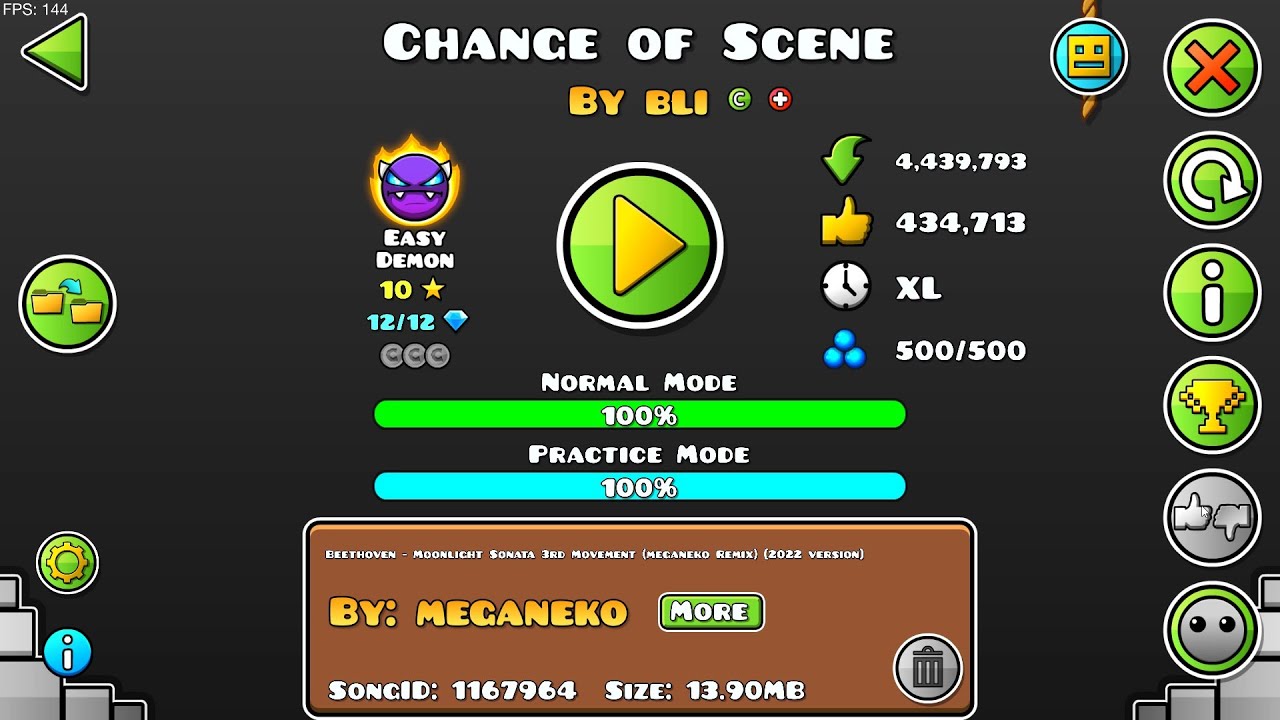 (Rebeat) Change of Scene by bli (Easy Demon) [Split Gauntlet 5/5] Geometry Dash
