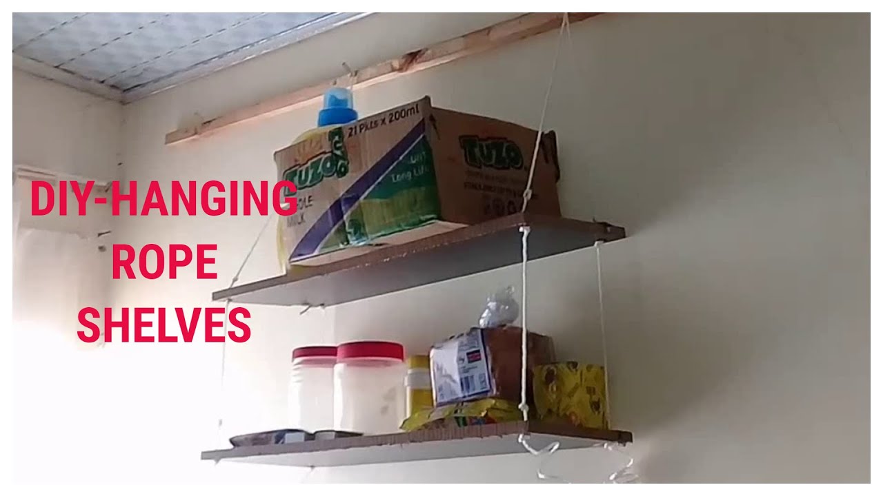 DIY-HANGING ROPE SHELVES //HACKS FOR A BEDSITTER (KISUMU-KENYA) MS ROMBO