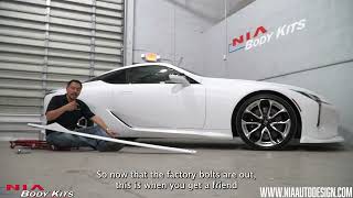 Lexus LC500 LC500h 2018-2022 Side Skirt Splitter Body Lip Kit Install How to Install NIA Body Kits