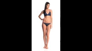 Roxy Swimwear Flower Square Fixed Tri Bikini Top Swimoutlet