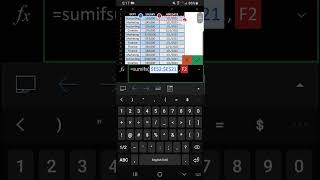 SUMIFS Function | Excel Mobile Use shorts