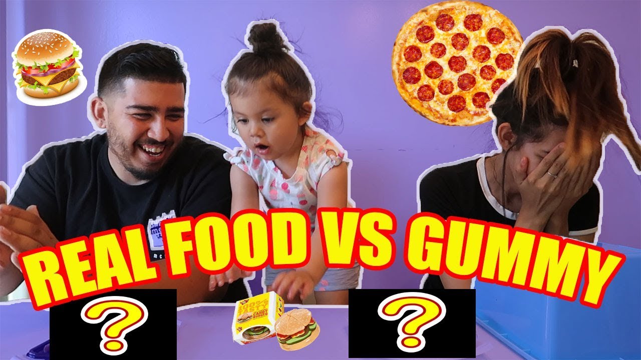 FAMILY GUMMY FOOD VS REAL FOOD CHAL