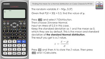 Het vinden van het gemiddelde van een normale verdeling op een Casio Classwiz fx-991EX
