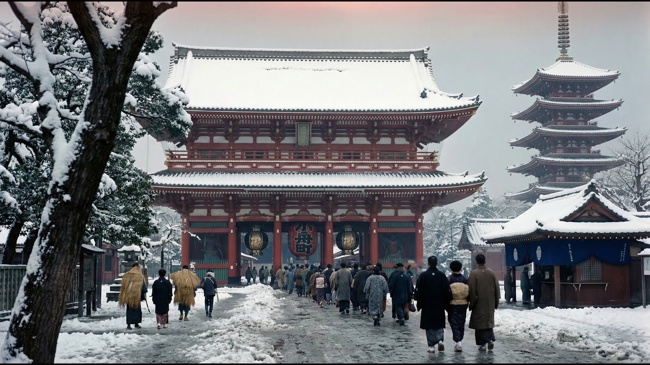 浮世絵は動き出す その1｜東都名所・最新AIによる実写映像化【美しき昔の日本】