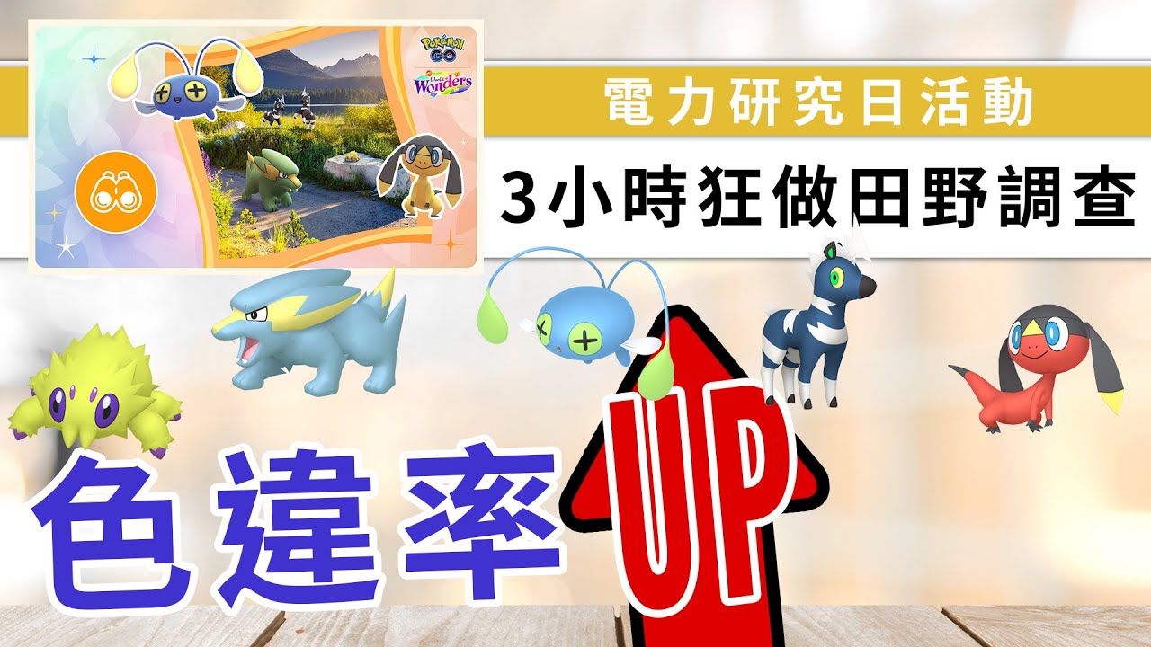 電力研究日活動，一次過有5隻主角色違率提高，限定3小時！| Pokemon GO | 精靈寶可夢 | rios arc 弧圓亂語