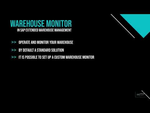 SAP EWM Training - Warehouse Monitor Customizing in SAP Extended Warehouse Management