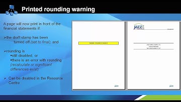 Warning cover page for rounding in your Jazzit financial statements
