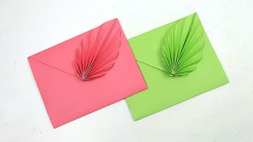 Origami Envelope Making Tutorial - DIY Paper Envelope with Leaf
