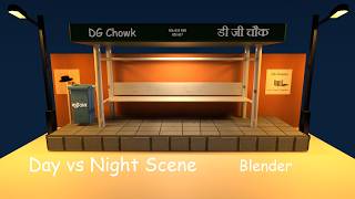 Stylized Bus Stop in Blender | Day & Night Environment Render.