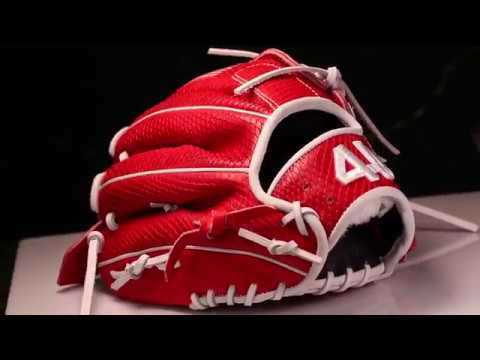 44 Pro Custom Baseball Glove Signature Series Red Snakeskin White 574  Pattern Two Piece