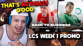 Famous Tyler1 Reacts to Back to Business | LCS Week 1 Promo Profile