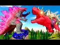 Velociraptors Tyrannosaurus REX Mosasaurus DINOSAURS FIGHTING: EVOLUTION OF Team Godzilla vs Kong