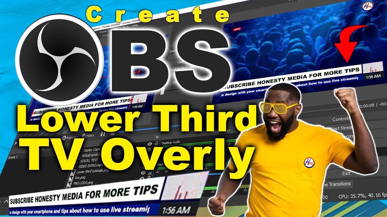 КАК СОЗДАТЬ НИЖНЮЮ ТРЕТЬ НА OBS || Для трансляции в прямом эфире 