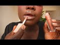 ASMR Relaxing up-close Lipgloss & Makeup Application , Whispering + mouth Sounds 👄