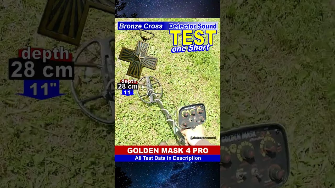 Depth test of the metal detector Golden Mask 4 pro with Medal of Honor buried at 11" / 28 cm  