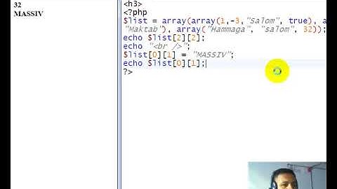 12 dars PHPda 2 o`lchovli massiv