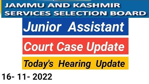 Junior Assistant Hearing Update