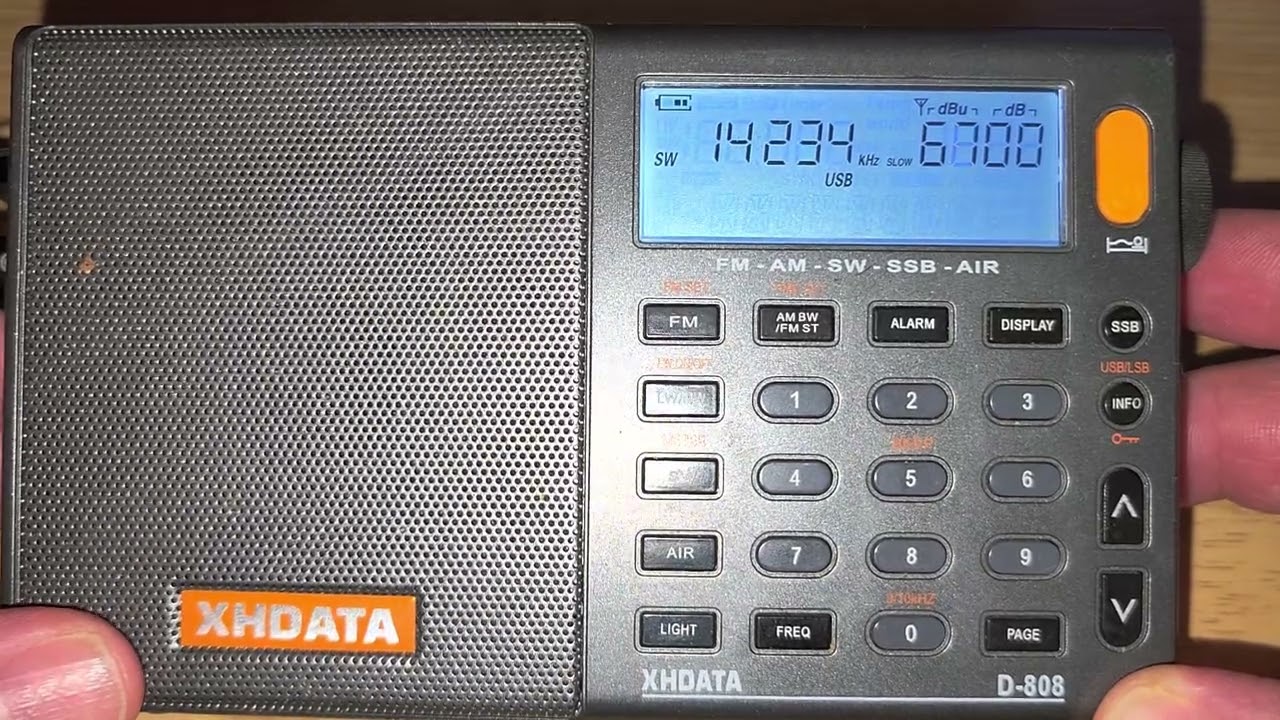 XHDATA D808 Tuning 20 meter amateur radio band USB Shortwave on