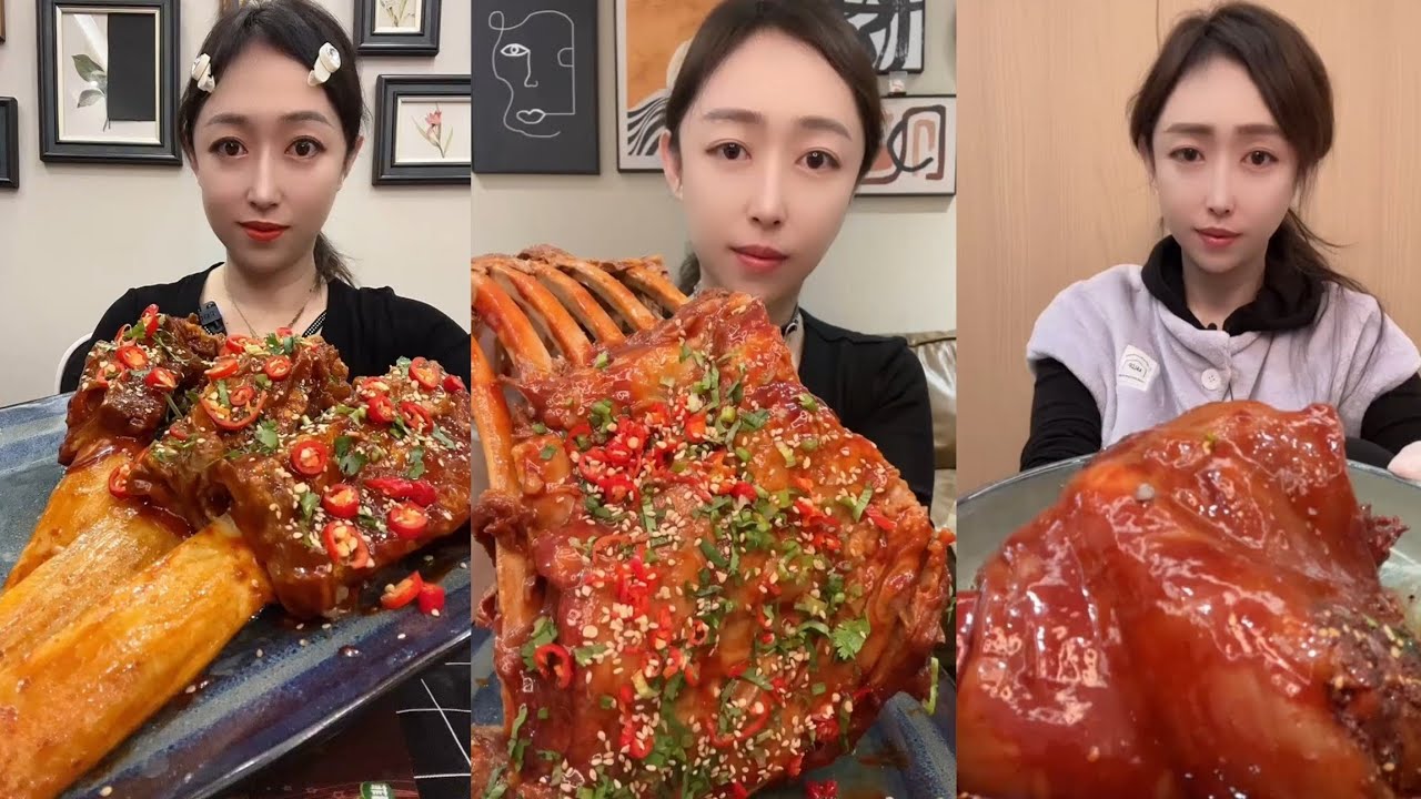 Yummy #03:Eat spicy 🥵 rib belly braised pork belly boil #mukbang #yummy #delicious 