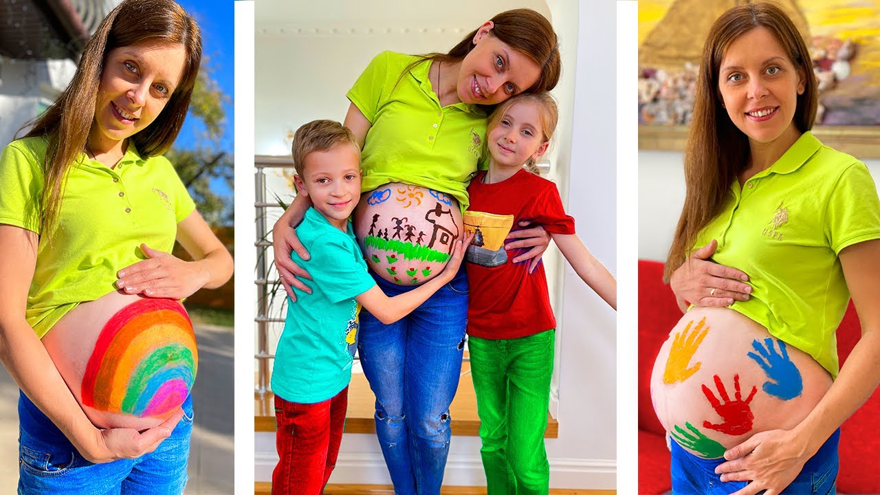 🎨 GHIPS pe BURTICA lui MAMI 🤰 8 luni de SARCINĂ 🖌️ Belly casting pregnant