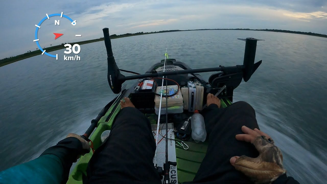 Teste de velocidade Caiaque MY Way fishing com motor Mercury 9.9 HP