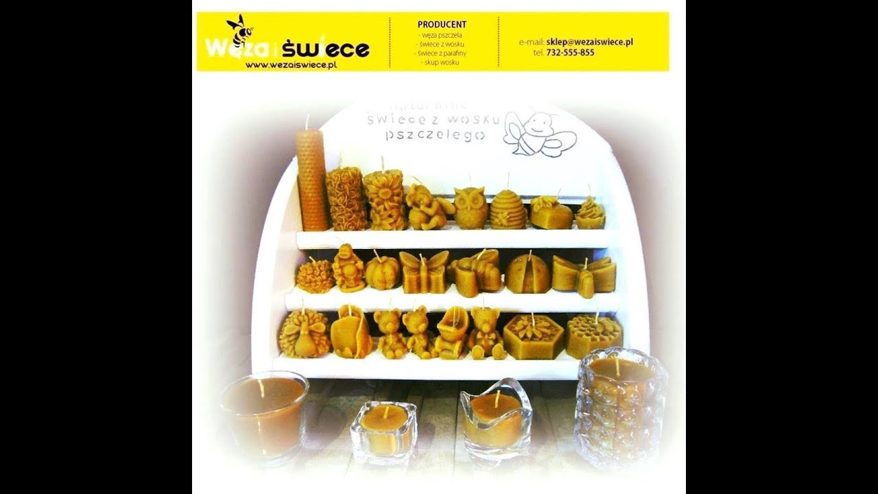 Naturalne świece z wosku pszczelego ręcznie wykonane prezentacja świec pszczelich WWW.WEZAISWIECE.PL