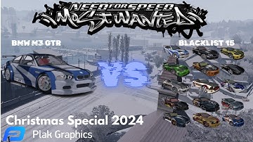 BMW M3 GTR VS Blacklist 15 in WINTER | NFS Most Wanted - Plak Graphics | CHRISTMAS SPECIAL 2024