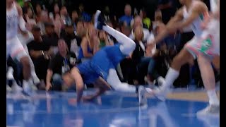 Luka Dončić Gets Scared After His Teammate Dwight Powell's Scary Fall