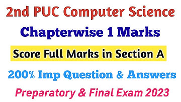 2nd PU Computer Science Chapterwise 1 Marks imp Q&A#Shivamurthysacademy#Finalexam