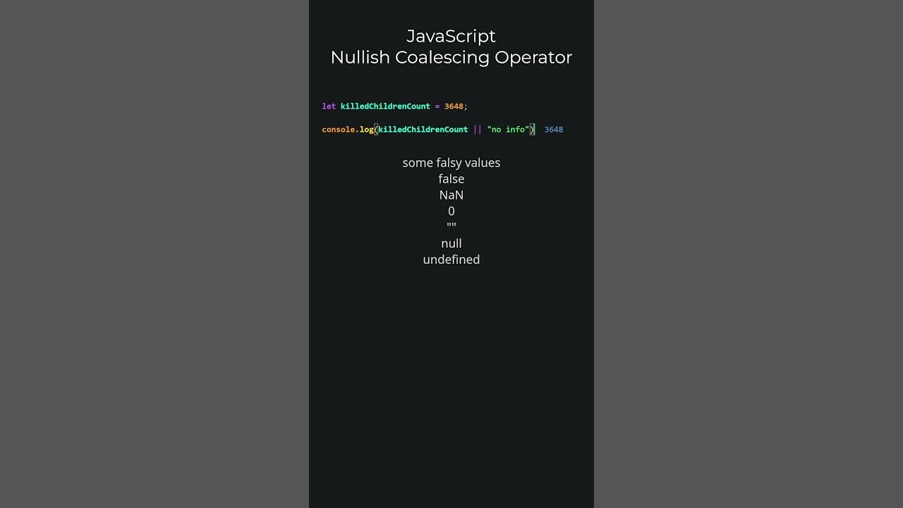 JavaScript Nullish Coalescing Operator and OR Operator (Short