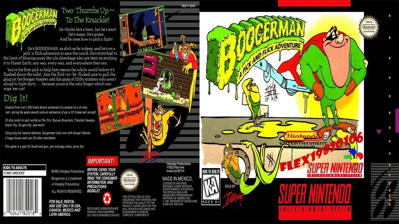 Pick and flick adventure. Boogerman Sega обложка. Boogerman a pick and flick Adventure Snes. Обложка для игры Snes Boogerman. Boogerman - a pick and flick Adventure Snes обложка.