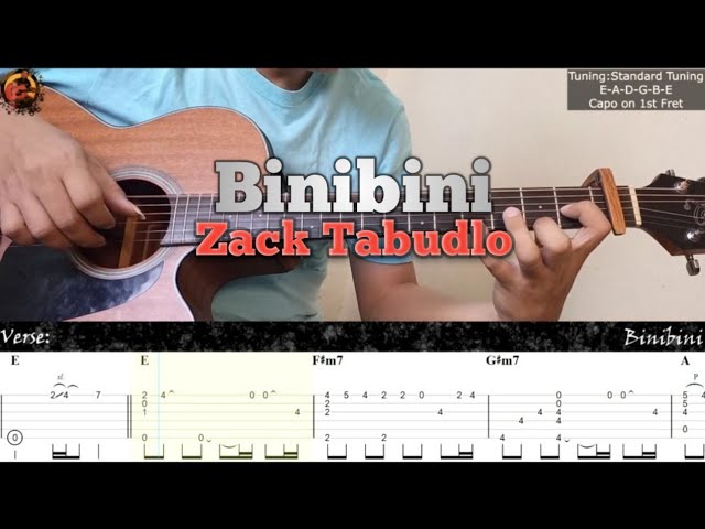 Binibini - Zack Tabudlo | Guitar Fingerstyle Tabs + Chords + Lyrics