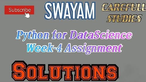 Python for DataScience Week-4||Solutions||#nptel#swayam#python