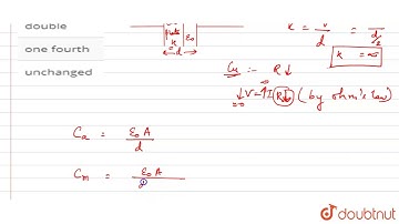 The distance between the plates of a parallel plate condenser is d. If a copper plate of same area
