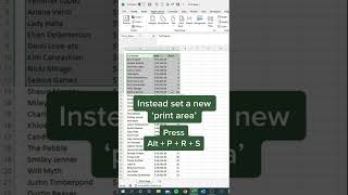 Print Selected Area in Excel #shorts