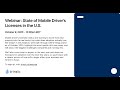 State of Mobile Driver's Licenses in the U.S. Webinar