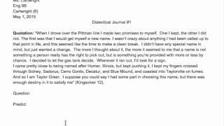 Dialectical Journal Assignment