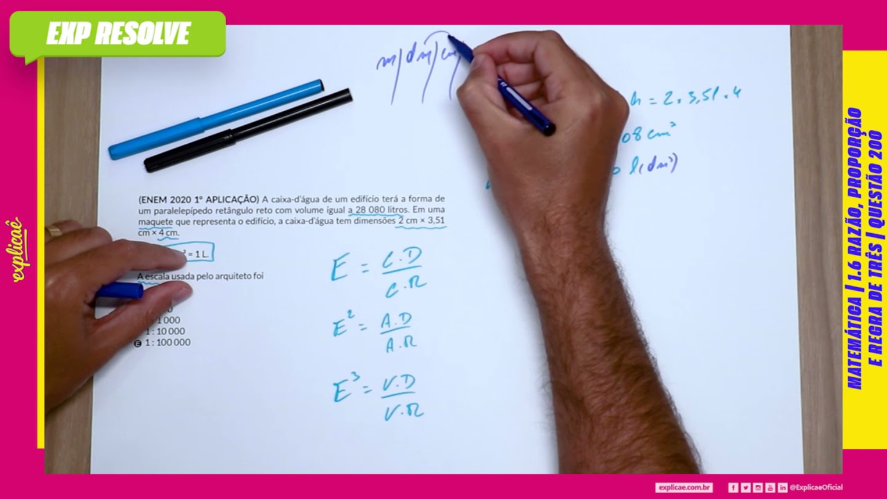 A CAIXA-D’ÁGUA DE UM EDIFÍCIO TERÁ A FORMA DE UM (...) | RAZÃO, PROPORÇÃO E REGRA DE TRÊS