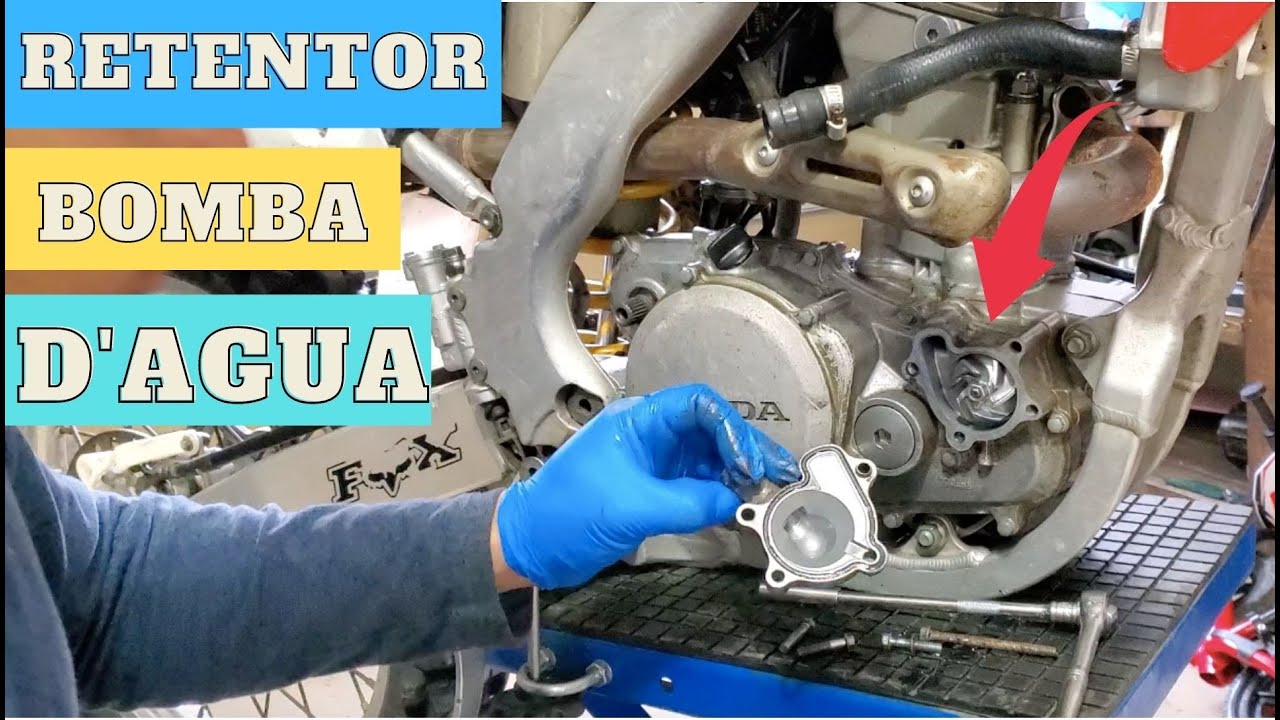 Como Trocar o retentor e o eixo da bomba de agua da CRF250R de 2004 a 2009