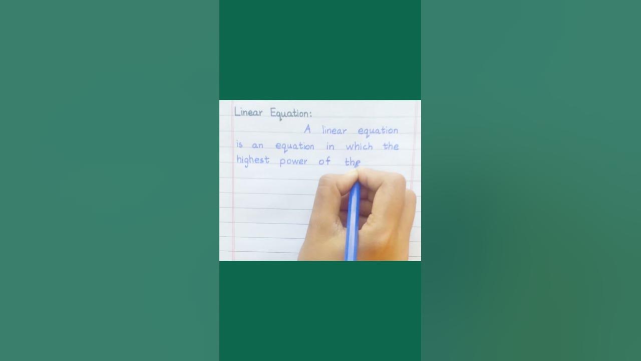 Define linear equation shorts youtube