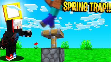 How to make working spring trap in Minecraft ( No Mod/Addon) | ShadeyPlayz