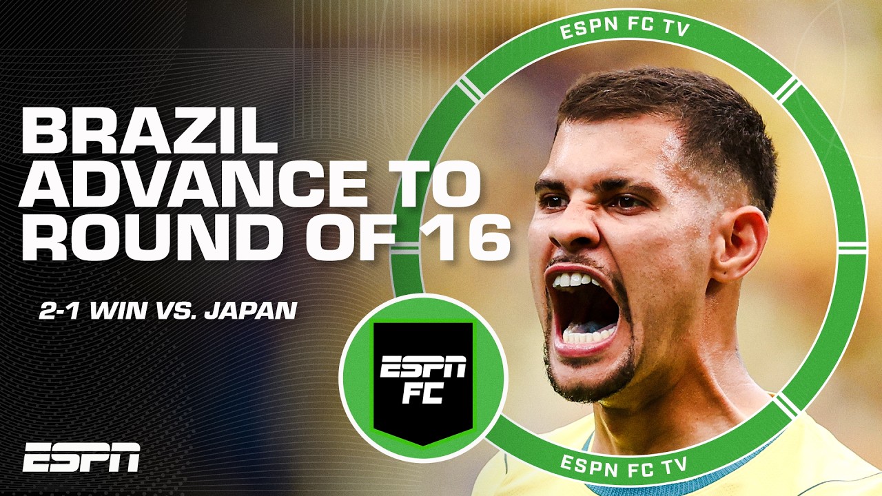 Bruno Guimarães assists Brazil's winning goal vs. Japan to advance to Round of 16 🔥 | ESPN FC