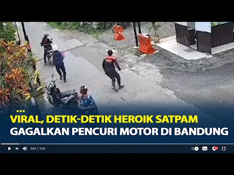 Viral, Detik Detik Heroik Satpam Gagalkan Pencuri Motor di Bandung, Gercep Adang Dua Pelaku