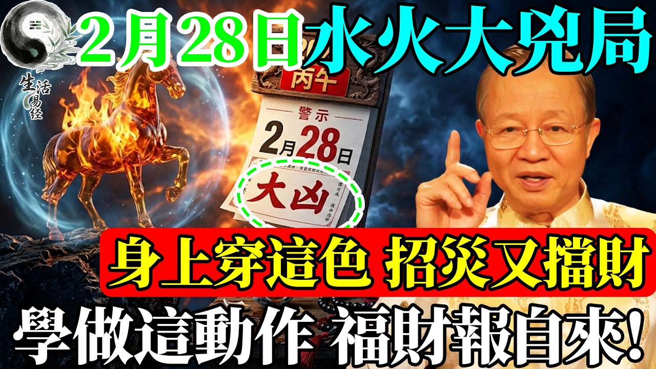 2026年2月28日大凶警告！身上千萬別穿這個顏色，當心水火交戰惹來無妄之災！#曾仕強 #易經智慧 #正能量 #易經 #風水 #國學 #國學智慧 #人生感悟 #人生哲理 #因果