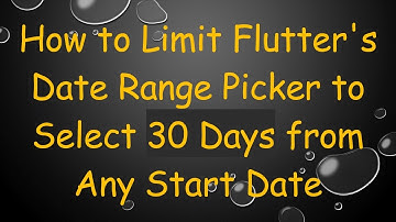 How to Limit Flutter