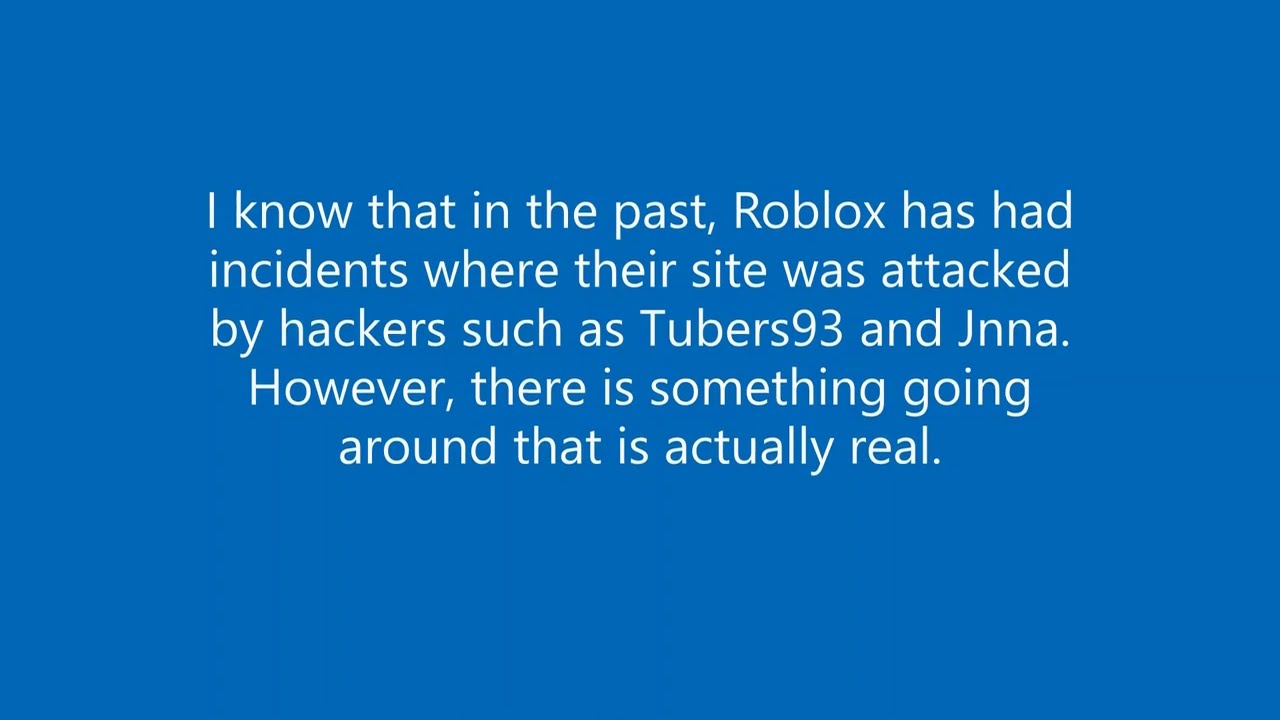 Did Roblox Get Hacked YouTube 